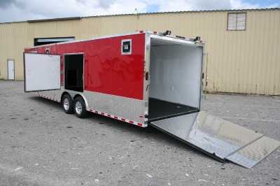 Auto Racing Trailers on 5x28 Red Enclosed Cargo Auto Hauler Race Car Trailer 5200 Generator