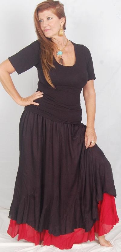 maxi layered skirt