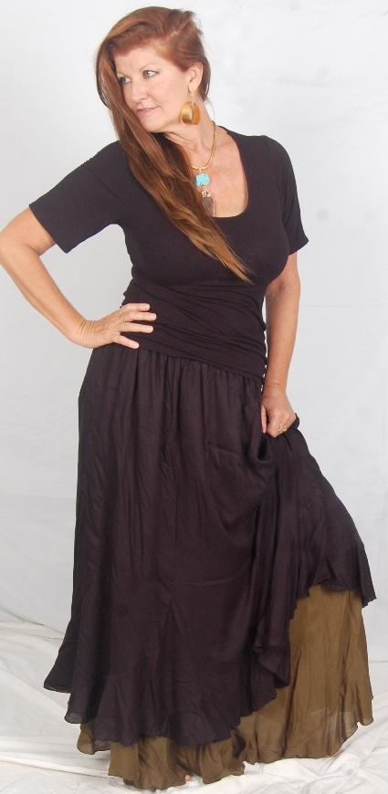 maxi layered skirt