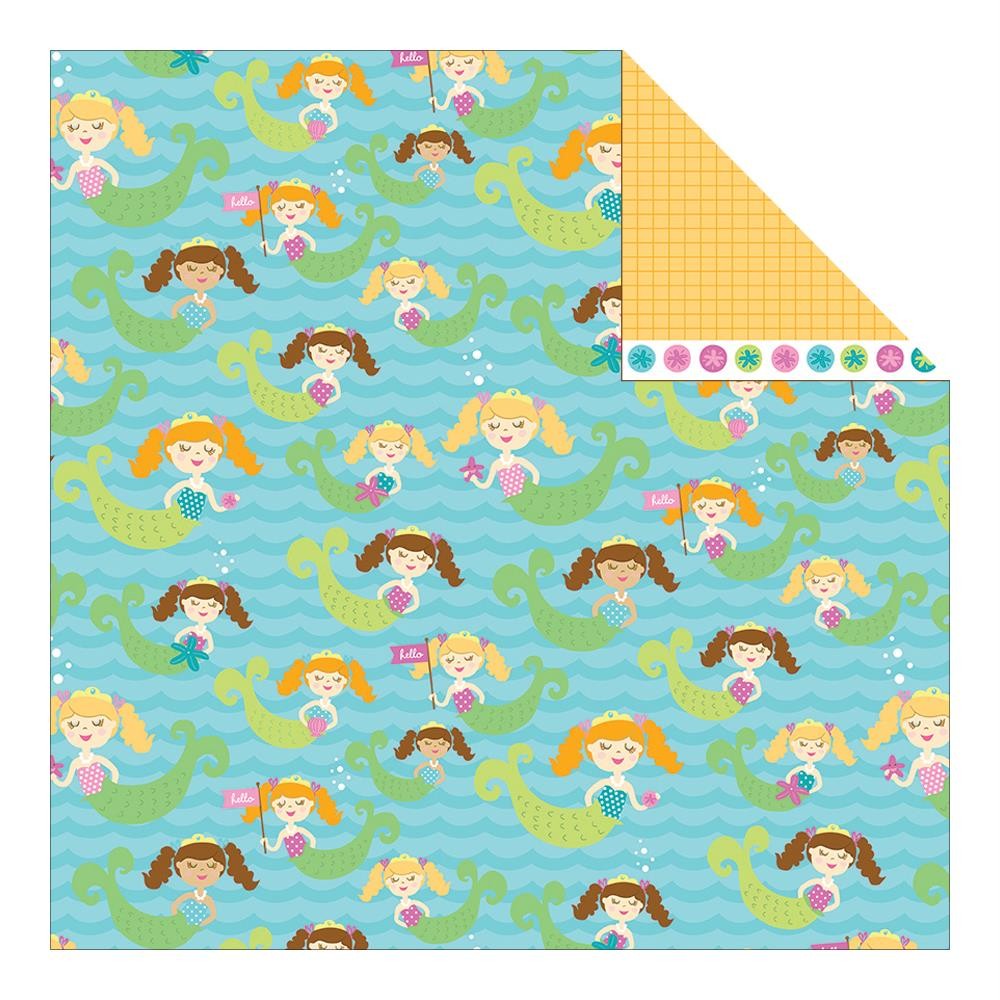 2 New 12X12 Pebbles PARTY MERMAID SCRAPBOOK PAPER Cardstock Sheets eBay