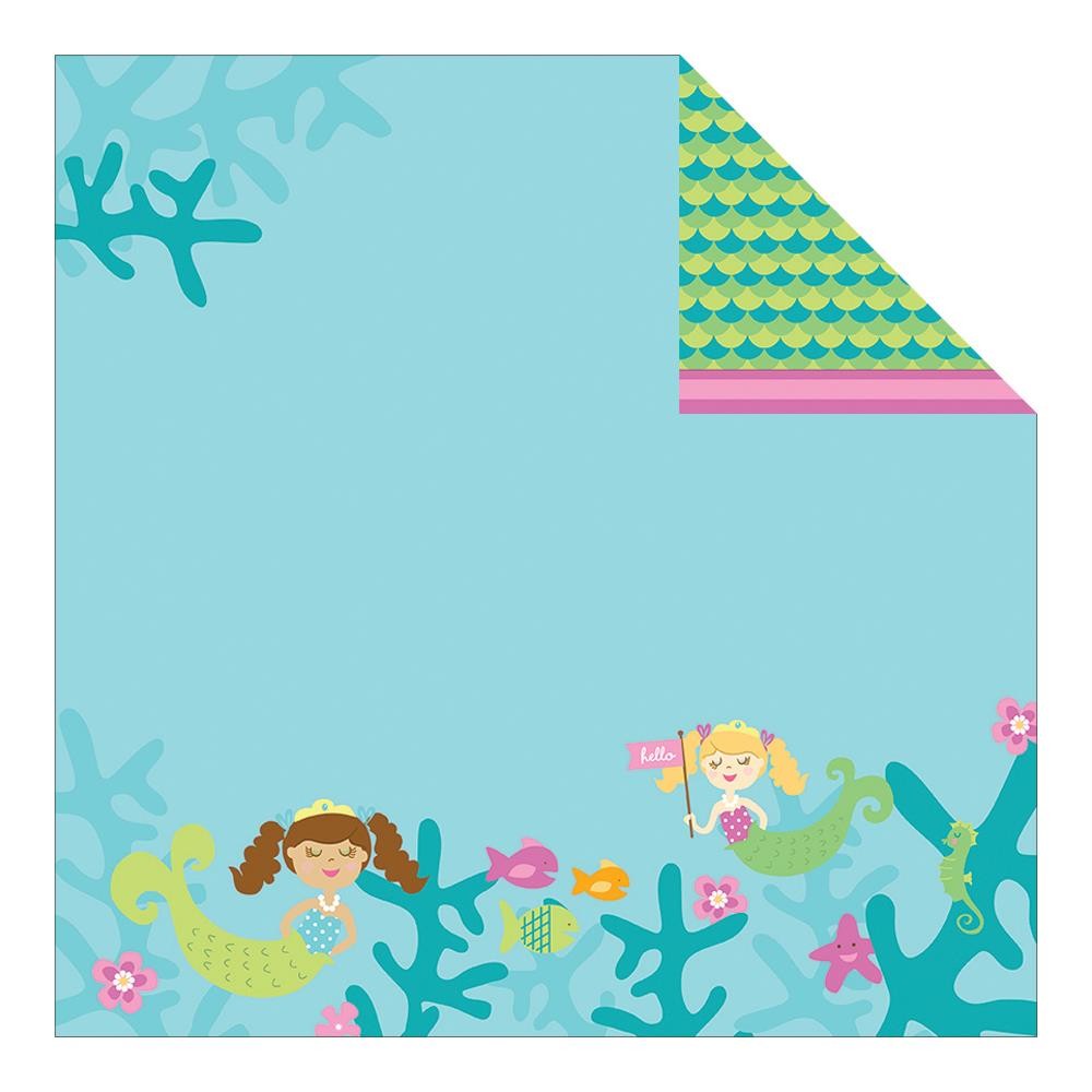 2 New 12X12 Pebbles PARTY MERMAID SCRAPBOOK PAPER Cardstock Sheets eBay