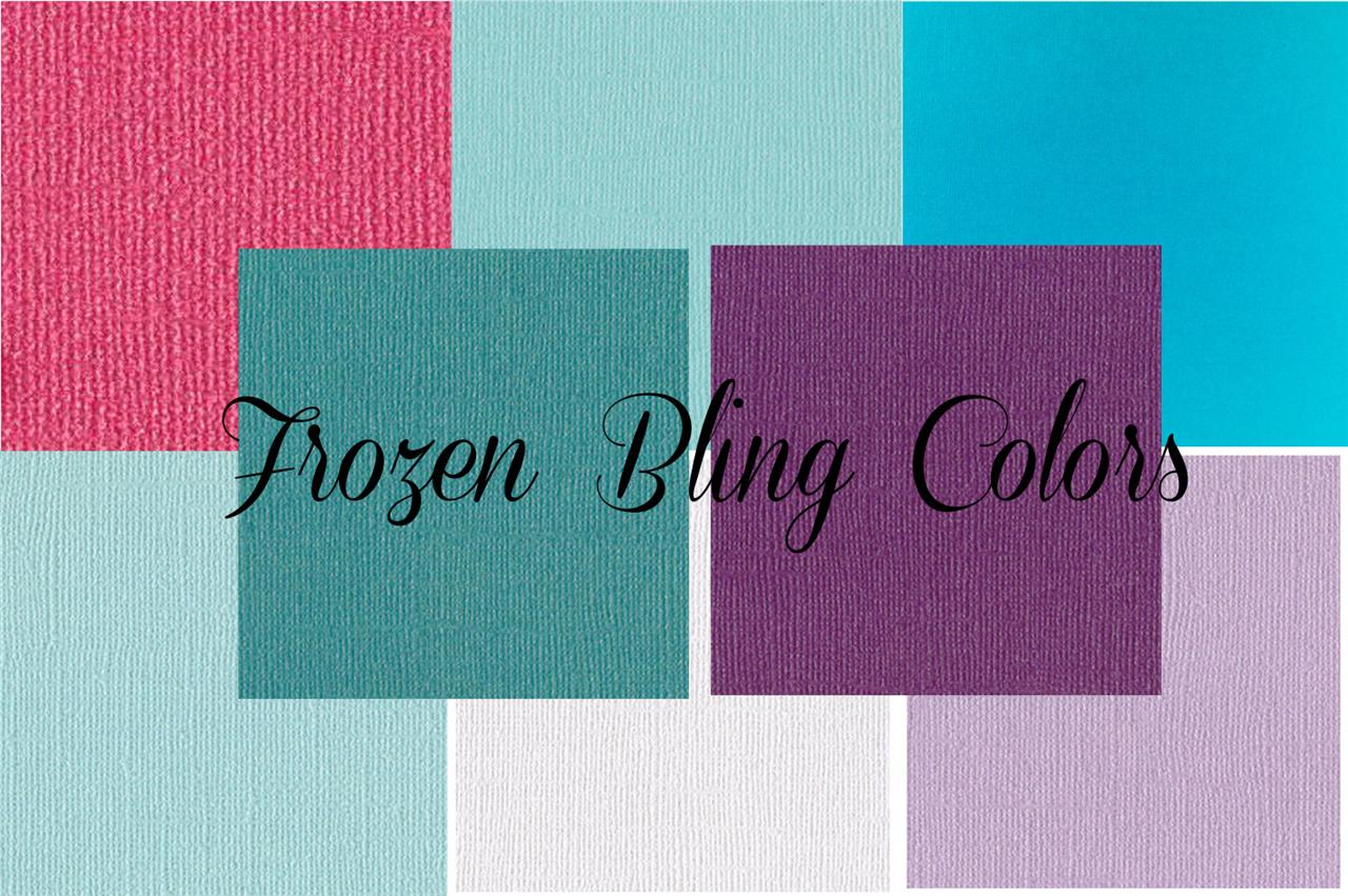 1 12x12 Sheet Bazzill Bling Cardstock Frozen Colors Scrapbook Paper eBay