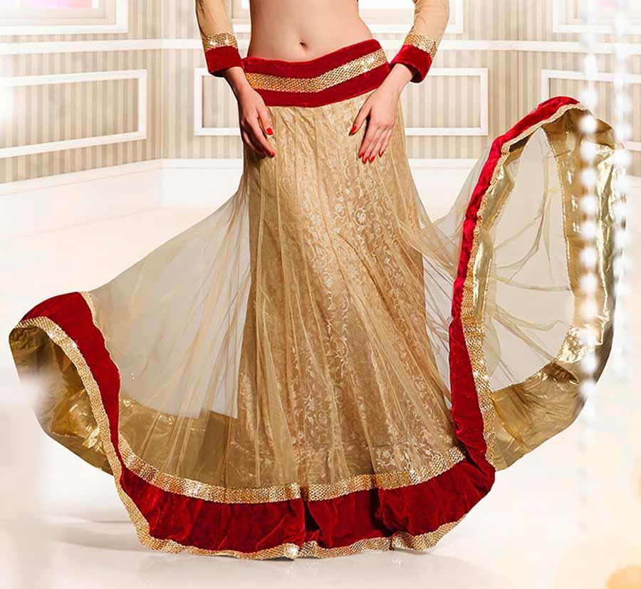 Two Layer Skirt Belly Dance Tribal Bollywood Dancing Traditional Indian