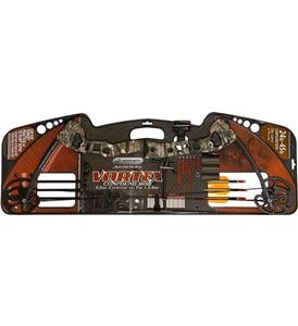 Barnett Tomcat Youth Compound Bow, Right-Handed Bow For Young Archers 8+, 17-22lb Draw Weight, 18-22in Draw Length, With 3 Pin Fiber Optic Sight, 2 Arrows, Attached Quiver, Brown Camo