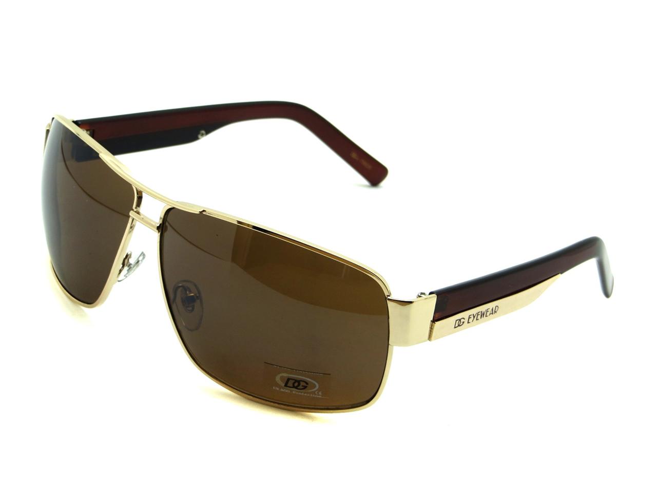 DG Sunglasses Mens Metal Aviator Designer Cop Retro Square Modern Black