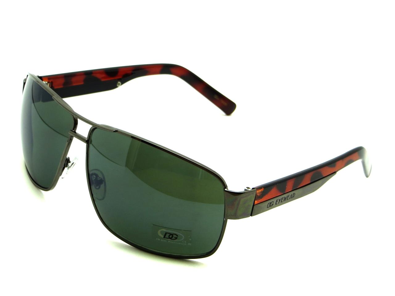 DG Sunglasses Mens Metal Aviator Designer Cop Retro Square Modern Black