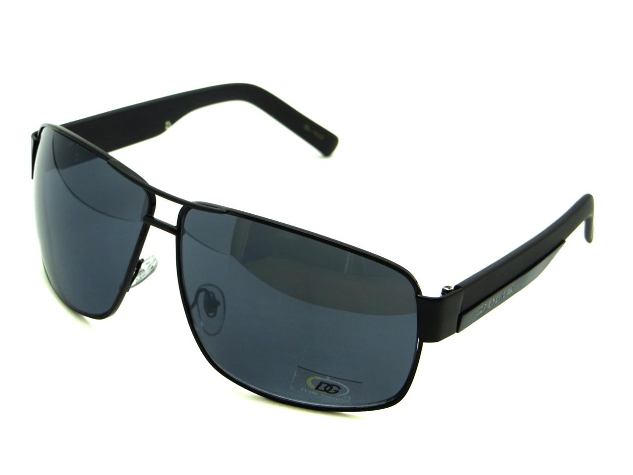 DG Sunglasses Mens Metal Aviator Designer Cop Retro Square Modern Black