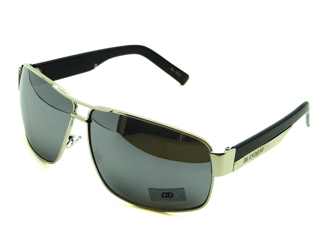 DG Sunglasses Mens Metal Aviator Designer Cop Retro Square Modern Black