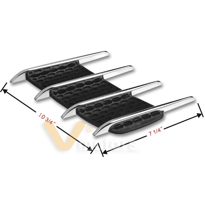 Car Euro Duct Chrome Side Air Folw Intake Vent Grille Fender Hood Badge
