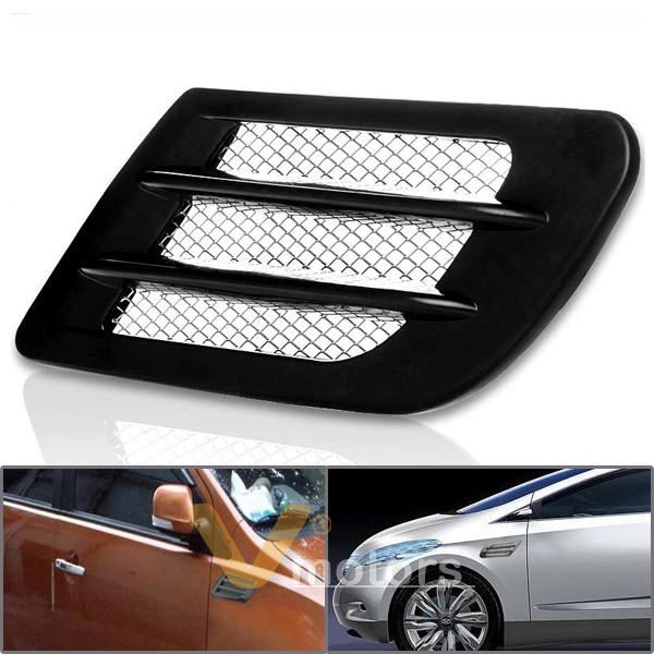 Car SUV Universal Black Mesh Grille Air Intake Duct Side Vent Hood