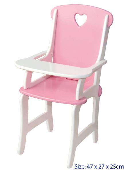 NEW Fun Factory Wooden Pink Dolls High Chair Highchair | eBay