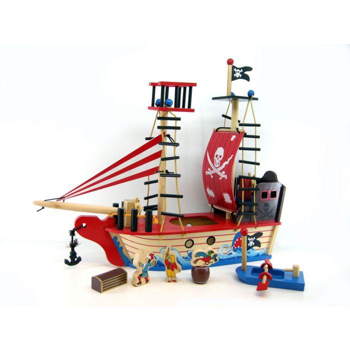 NEW Kaper Kidz Wooden TOY Pirate Ship With Pirates AND Accessories eBay
