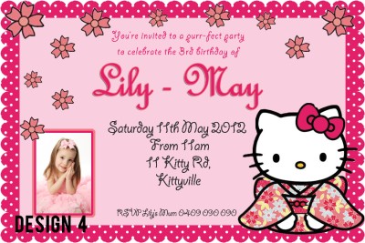  Kitty Birthday Party Invitations on Peppa Pig Hello Kitty Photo Birthday Invitations Magnet   Ebay