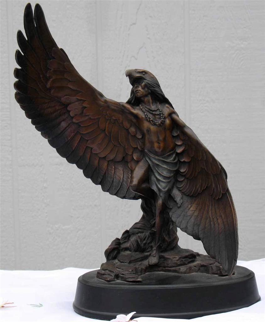 Dan Garrett One With The Eagle Bronze Franklin Mint Sculpture eBay