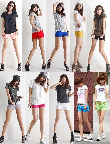 Premium-Womens-Stretchy-Cotton-Skinny-Shorts-Slim-Low-Rise-Pants-Multi-Colors