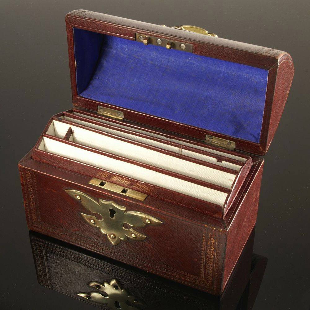 Superb Small Victorian Leather Stationery Box with Original Fittings eBay