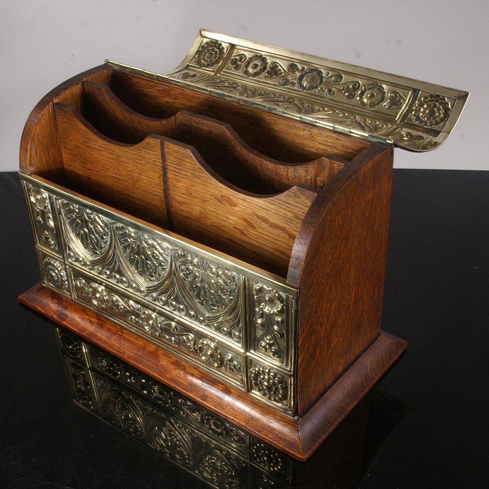 Antique Brass Stationery Box eBay