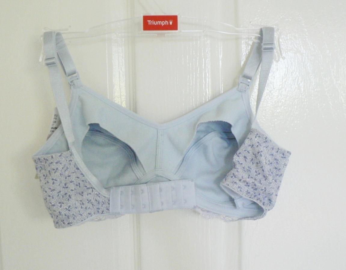 Maternity Bra Size 16DD Nursing Triumph Blue Cotton Cup No Wire RRP 64
