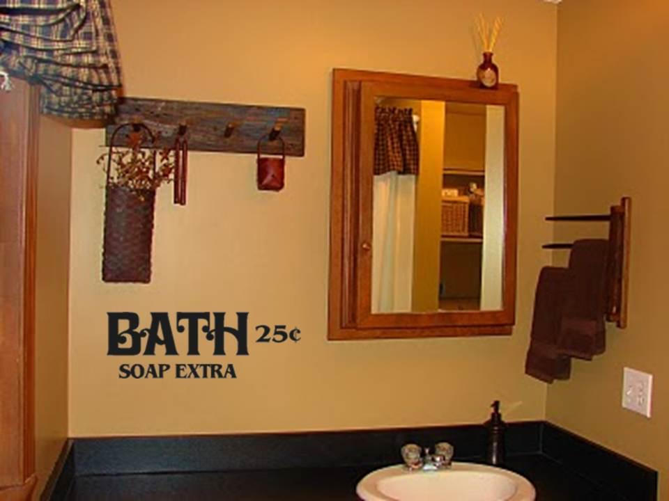 Bath Soap Extra Primitive Bathroom Decor Vinyl Wall Art Decal ...
