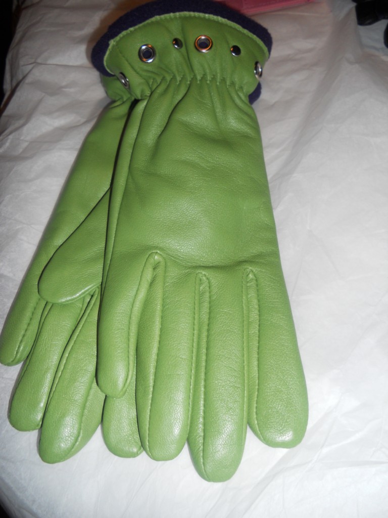 Lime Green Lined Genuine Leather Gloves eBay