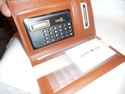 New Leather Calculator checkbook Wallet | eBay