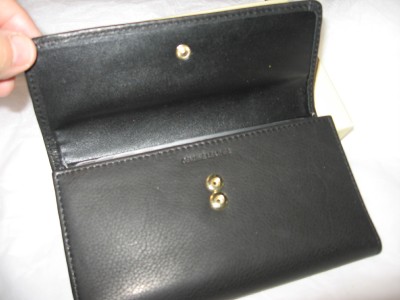 Checkbook Clutch Wallet on Rolfs Checkbook Clutch Leather Wallet Black Ebay