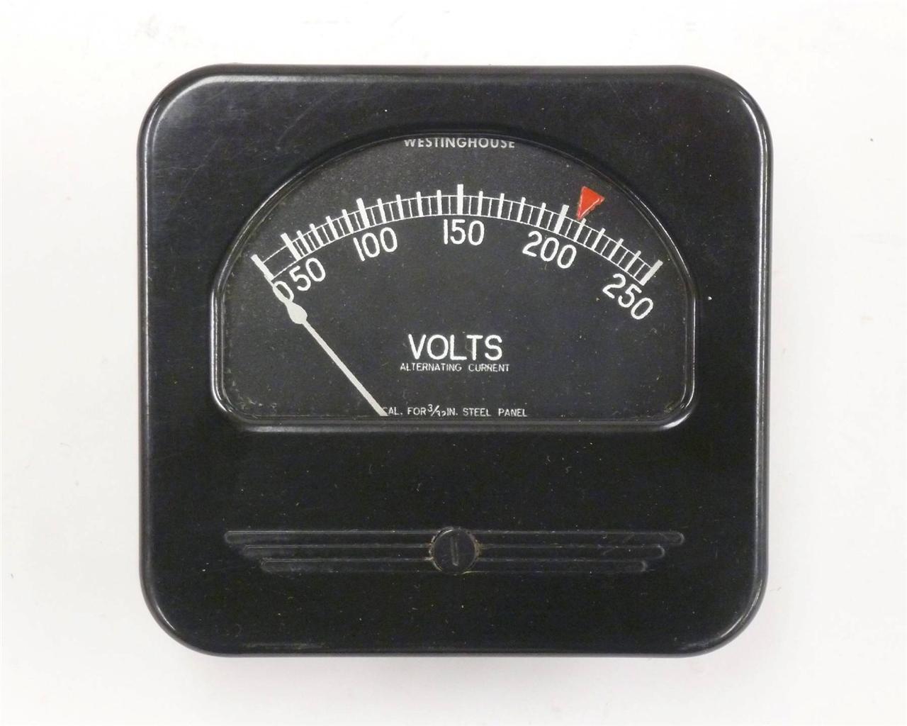 Vintage Westinghouse Panel Meter 0250 AC Volts Type QA37 4
