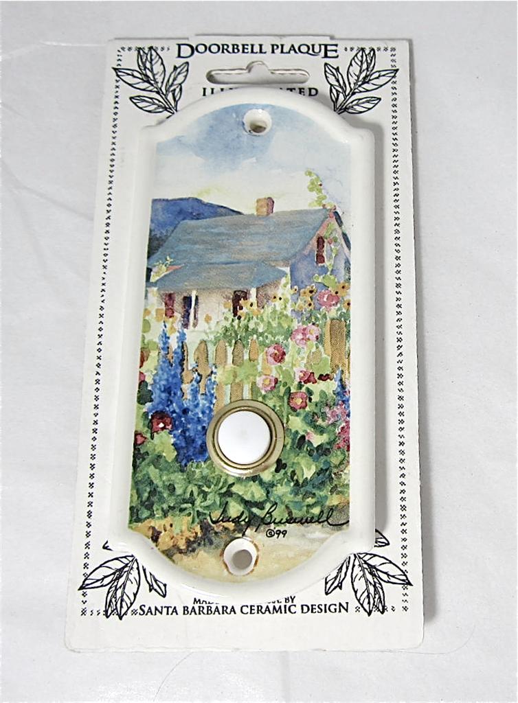 Illuminated Ceramic Doorbell Plaque Cottage Santa Barbara Ceramic 