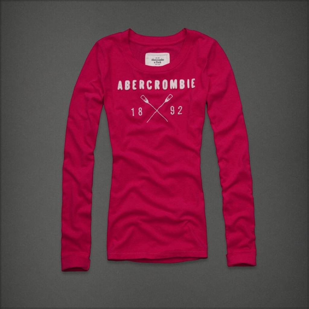 Abercrombie Long Sleeve T Shirt
 NEW Abercrombie Womens S M L Fiona Long Sleeve T Shirt Red Pink Navy