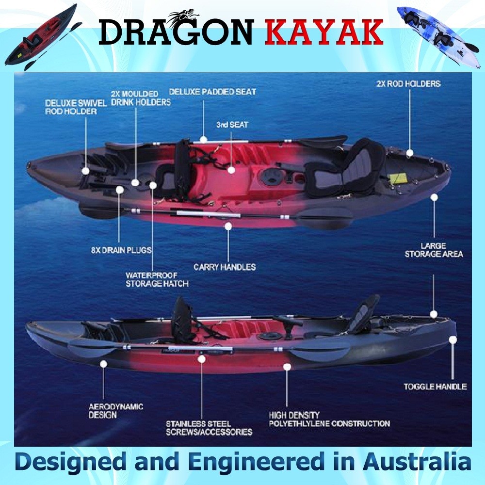  seater-double-ocean-sea-fishing-kayak-canoe-free-paddles-seats-trolley
