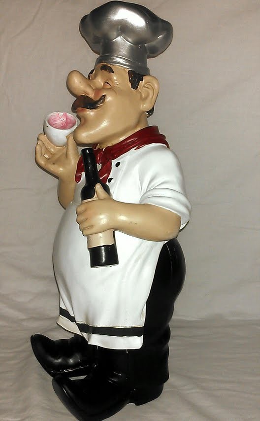FAT CHEF BAKER FRENCH ITALIAN BISTRO STATUE LARGE FIGURINE KITCHEN