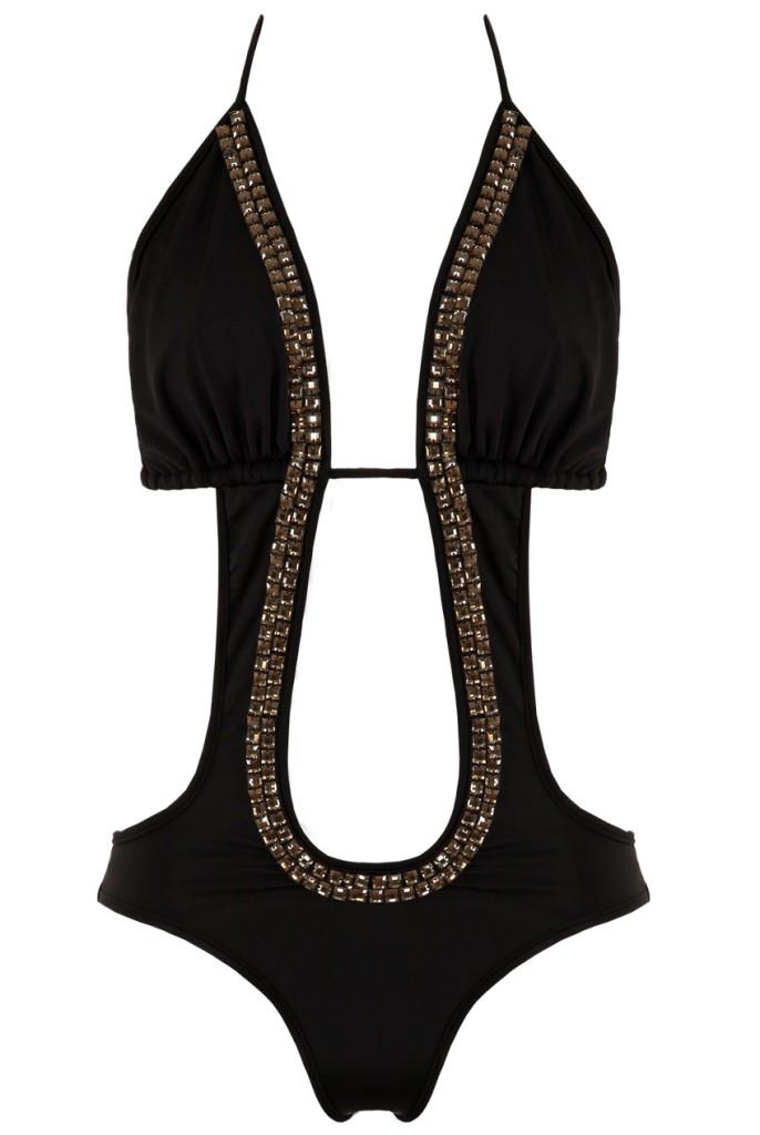 white cut out monokini