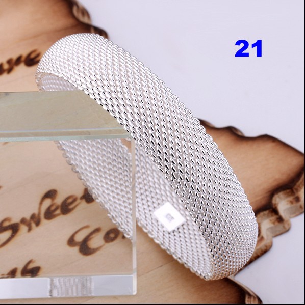 Costume Jewellery wholesale solid SILVER Womens Bracelet/bangle +Box