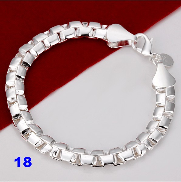 Costume Jewellery wholesale solid SILVER Womens Bracelet/bangle +Box