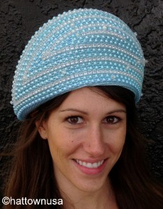 rhinestone beret studded slanted pearl hat church