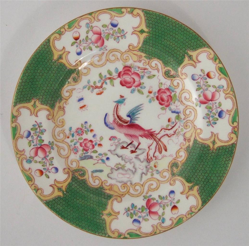 Minton Green Cockatrice 4863 Choice of Teacup & Saucers, Bowls