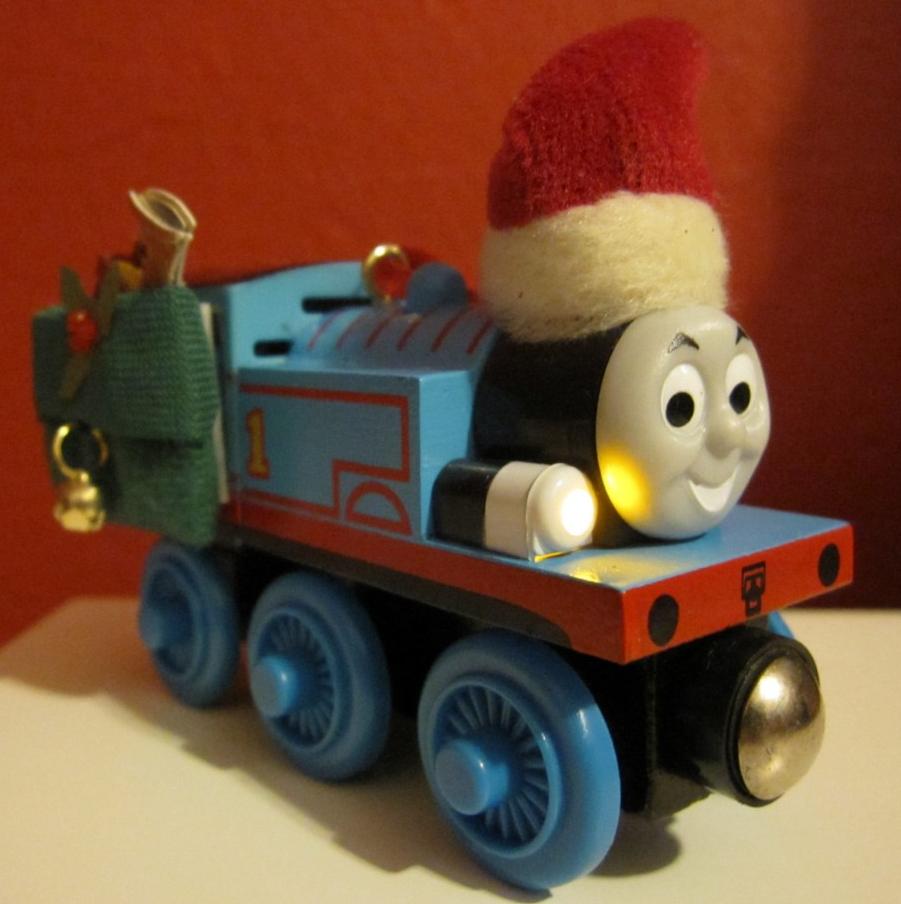 Santa Thomas the Tank Train Engine Christmas Ornament Talks & Lights up