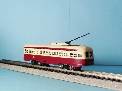 UP FOR SALE IS A BRAND NEW "N GAUGE" BACHMANN PCC TROLLEY CAR-THIS ONE 