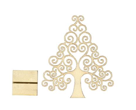 Artemio Wooden Cut Out Christmas Tree Shape with Stand, to paint decorate - Picture 2 of 3
