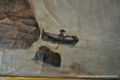 19thc Oil Painting St Anthony Falls Minnesota Mississippi River
