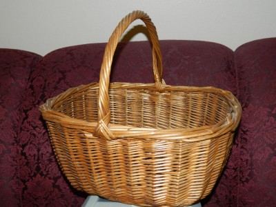 Quality Wicker on Vintage Wicker Hand Basket Easter Basket Good Quality Wicker Medium