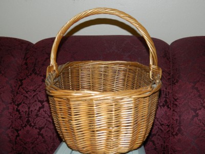 Quality Wicker on Vintage Wicker Hand Basket Easter Basket Good Quality Wicker Medium
