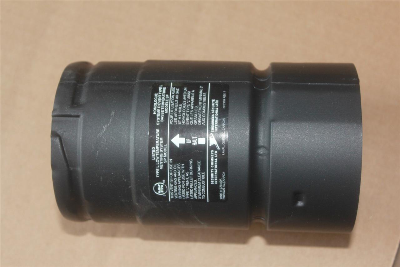 Security Chimneys Black 4" Doublewall Pellet Stove Pipe SPX 6" 12" Adj