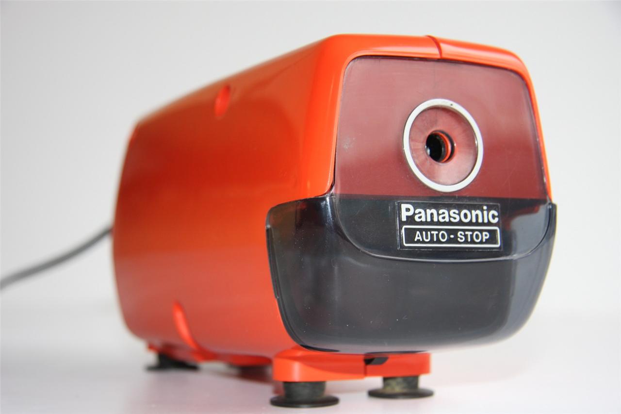 RETRO MODERN ORANGE Panasonic Electric Pencil Sharpener KP88A W/ AutoStop
