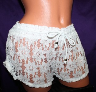 swim shorts crochet banded secret lace beach gold victoria