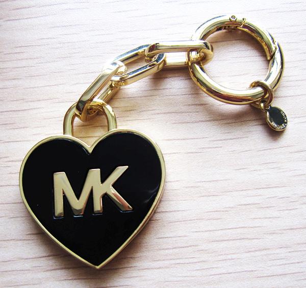 100 Auth Gold Michael Kors Key Chain Black heart Keychain eBay