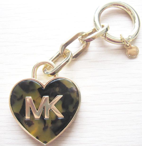 100 Brown Auth Gold Michael Kors Key Chain heart Keychain