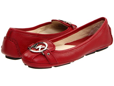mk red flat shoes
