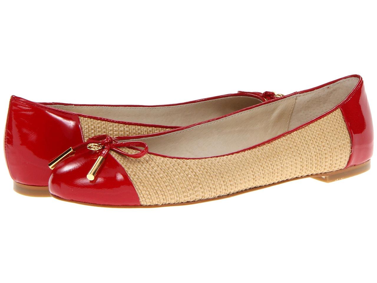 mk red flat shoes