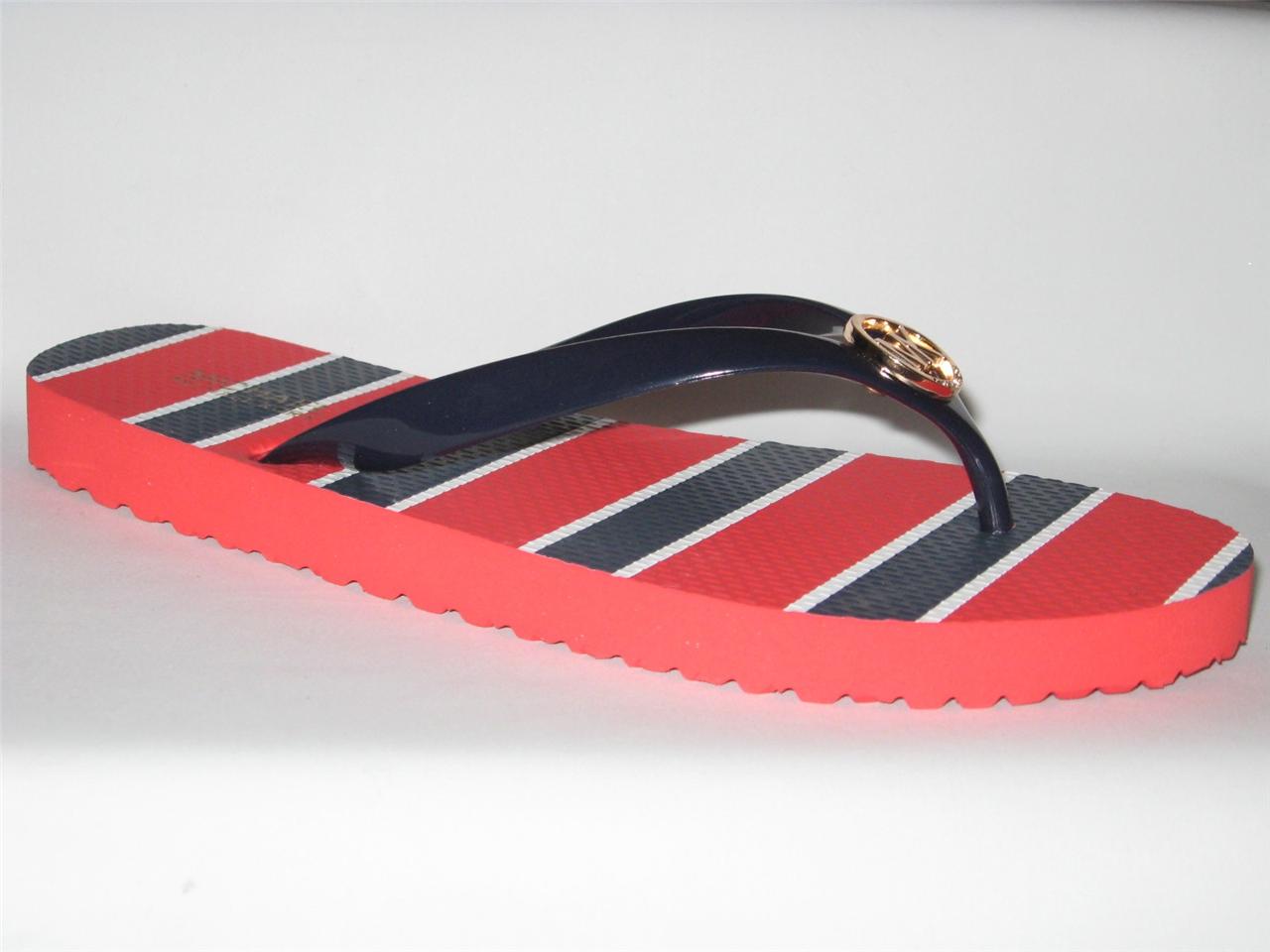 michael kors navy flip flops
